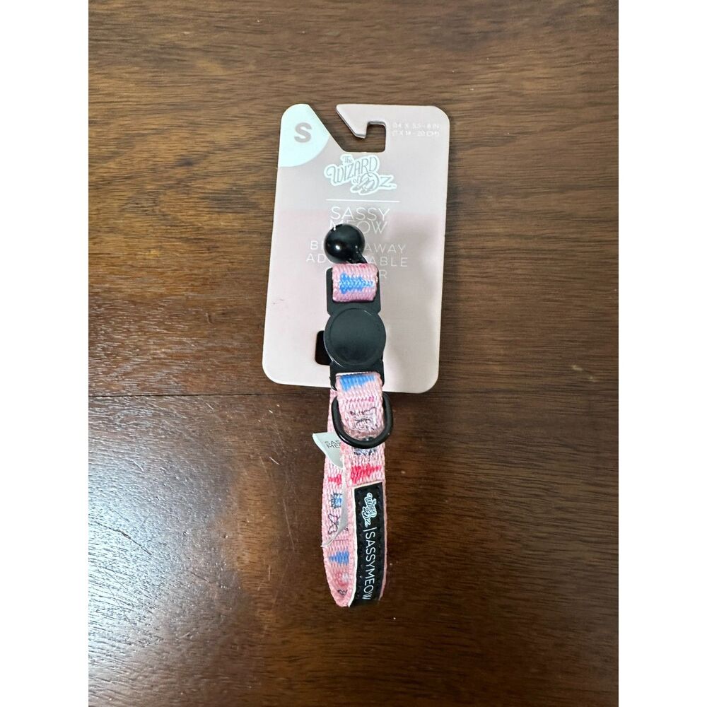Sassy Meow Wizard of Oz Cat Collar Small Pink Breakaway Adjustable with Bell